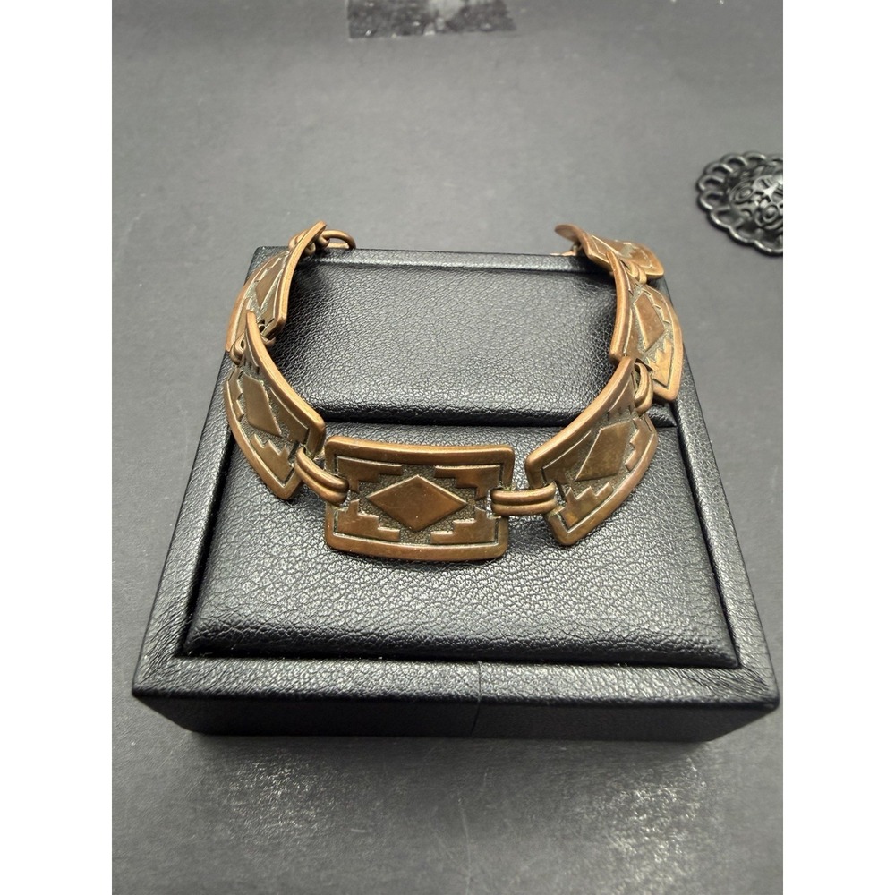 Vintage Southwestern Copper Bracelet 6.5"  J9